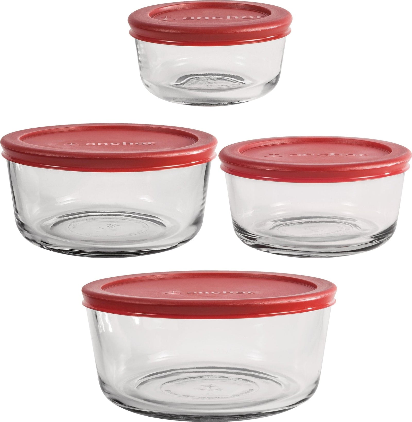 Round Glass Storage Set with Lids, Assorted Sizes, 4 Count R1U6 - product image 1
