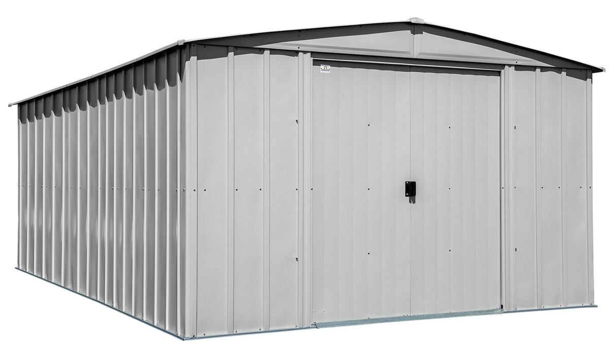 Classic Galvanized Steel Storage Shed, Flute Grey, 10-ft x 14-ft A4A7 - product image 3