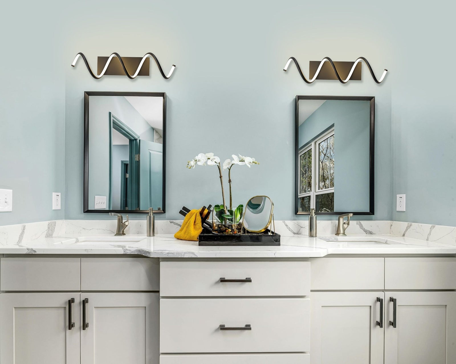 Dante 16W/3000K Matte Black Integrated LED Wall Lamp Vanity Light S3L7 - product image 3