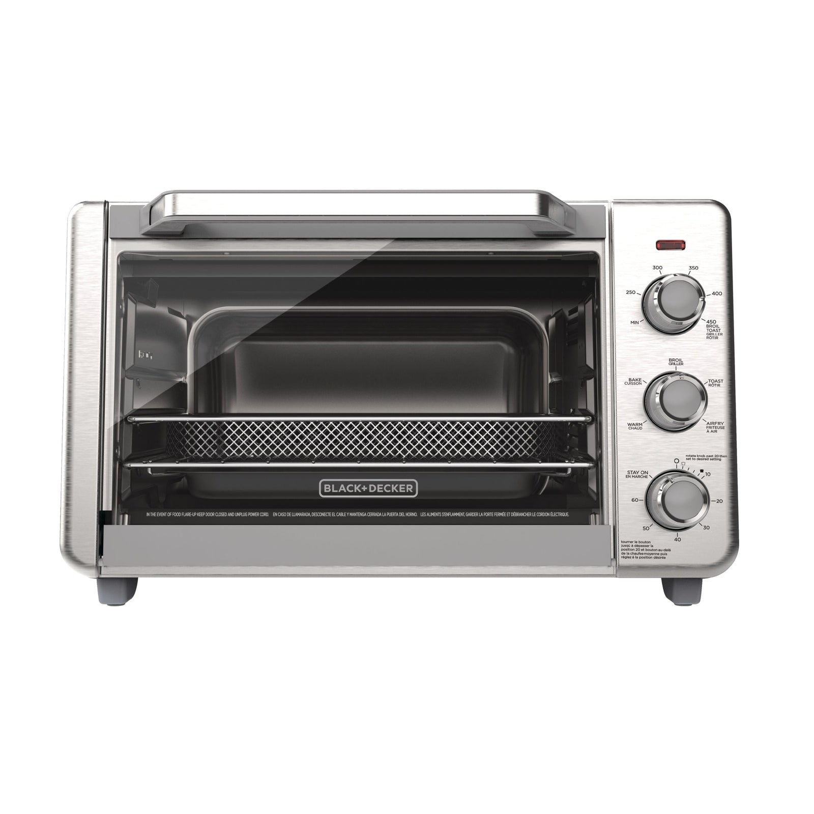 Crisp 'N bake 6-Slice Air Fryer Toaster Oven, Stainless Steel, 5 Cooking Functions C8Q9 - product image 1