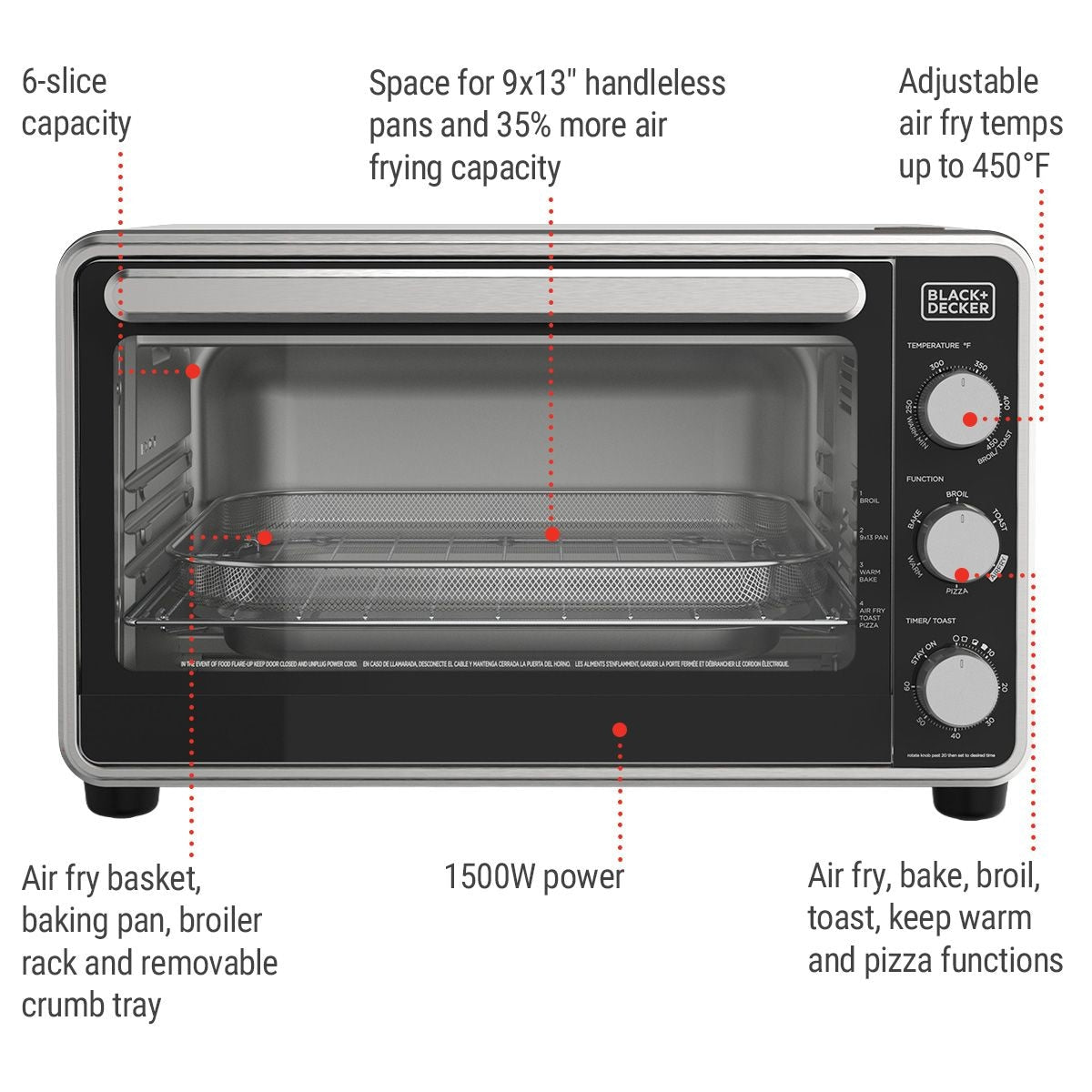 Black N Decker Multi-Purpose Crisp N Bake, 6-Slice H9B8 - product image 5