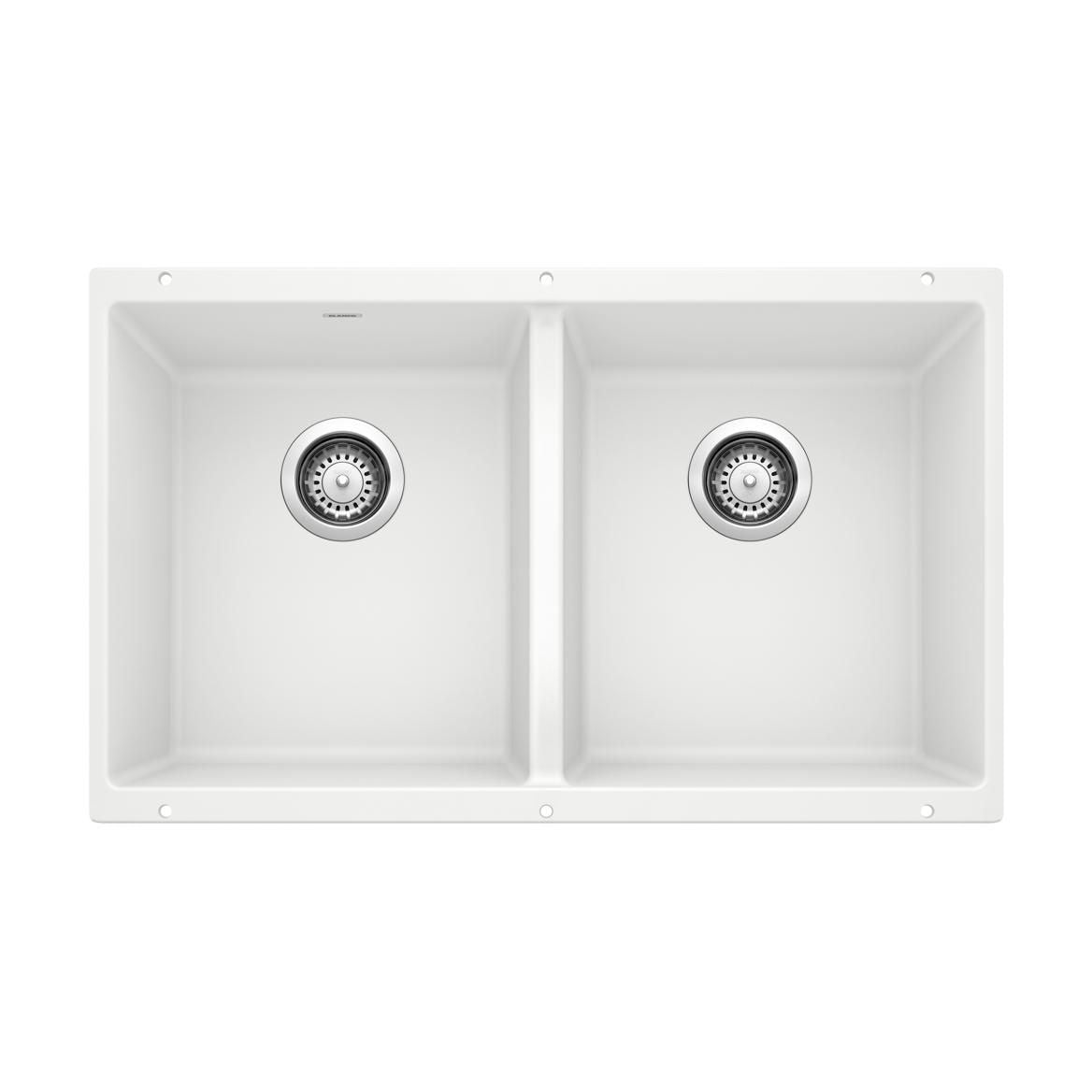 Precis SILGRANIT 29-in 50/50 Double Bowl Undermount Kitchen Sink, White F2C4 - product image 1