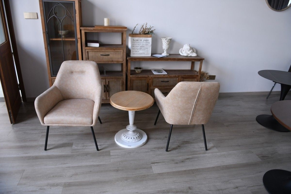 Arya Vintage Beige Tufted Fabric Upholstered Dining Chair C2V0 - product image 5