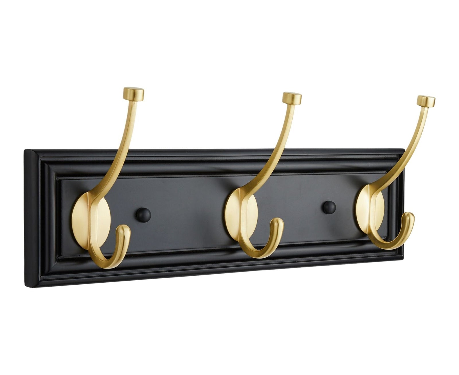 Galena Stainless Steel 3-Hook Rail, Black/Brass, 16-in V2A2 - product image 1