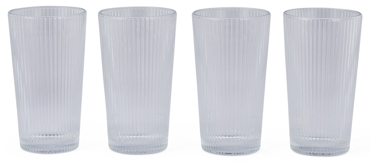 Ribbed High Ball Glass Set, Lead-free, 4-pc Y0F2 - product image 4