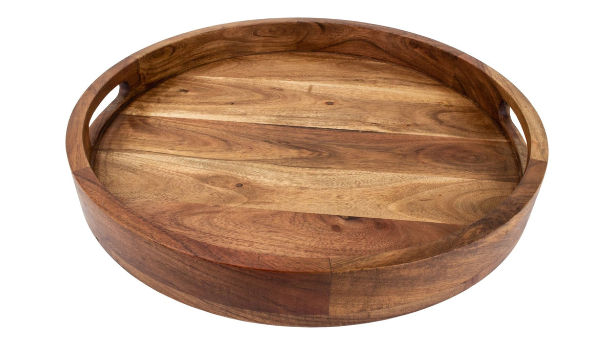 Round Wood Serving Tray with Cut-Out Handles, 16-in Y6A7 - product image 2