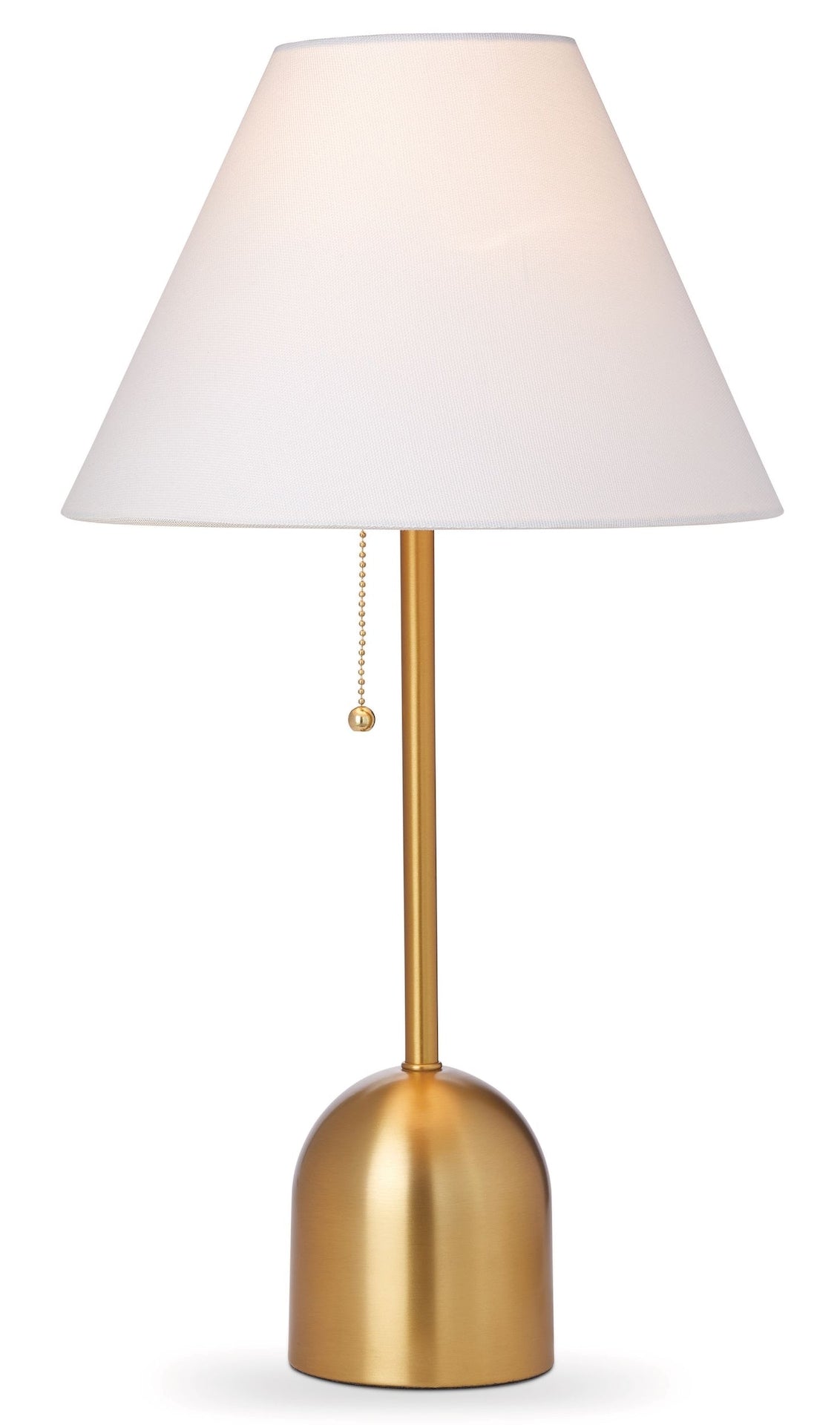 White Linen Cone Shade Table Lamp, 22-in, Antique Brass K4K1 - product image 1