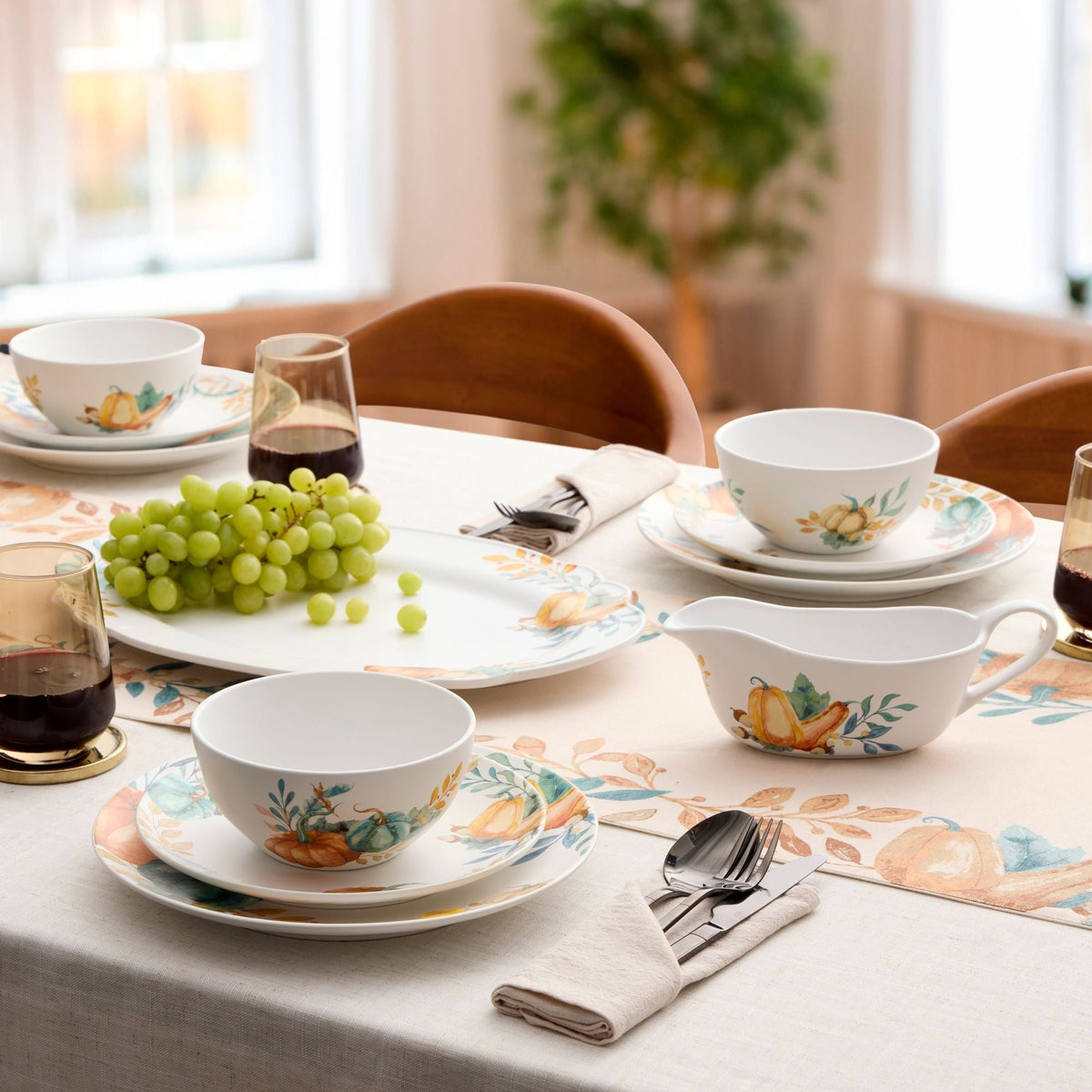 Home Lightweight Stoneware Harvest Dinnerware Set, Serves 4, 12-pc X8I1 - product image 6