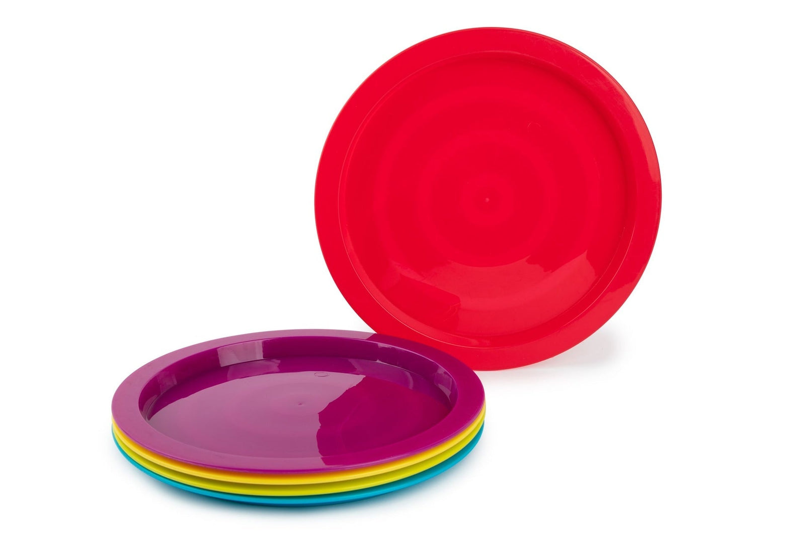 Home Plastic Kids Plates, BPA Free, 5-pc, Assorted Colours Q4O3 - product image 1
