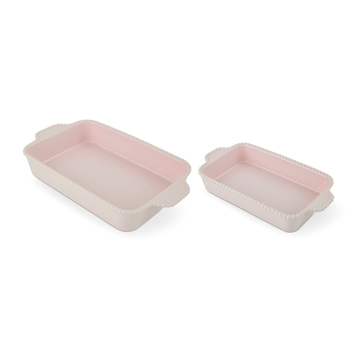Kitchen Nested Bead Rectangular Bake Dish Set, Pink, 2-pc P6N6 - product image 1
