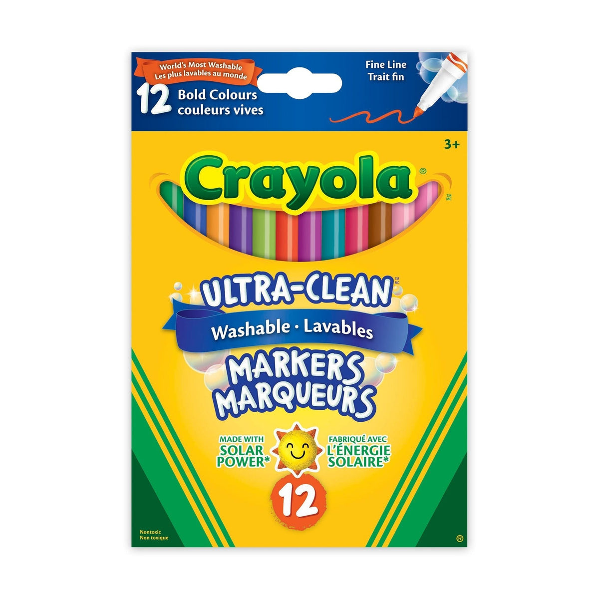 Ultra-Clean Washable Fine Tip Markers for Drawing/Colouring, Multi-Colour, 12-pk, Ages 3+ Q1F3 - product image 4