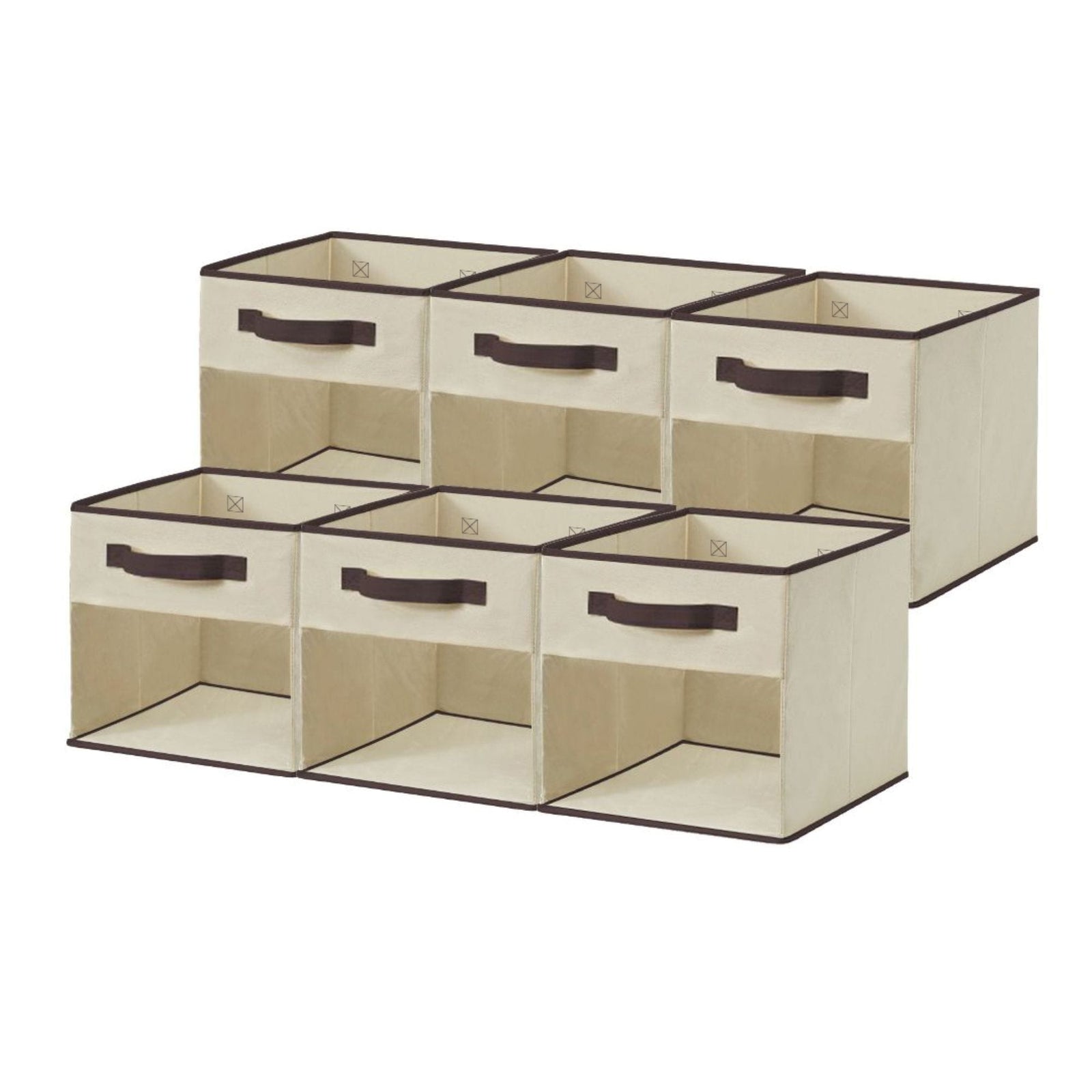 Collapsible Transparent Front Cube, 11-in, 6-pk, Beige B9U8 - product image 2