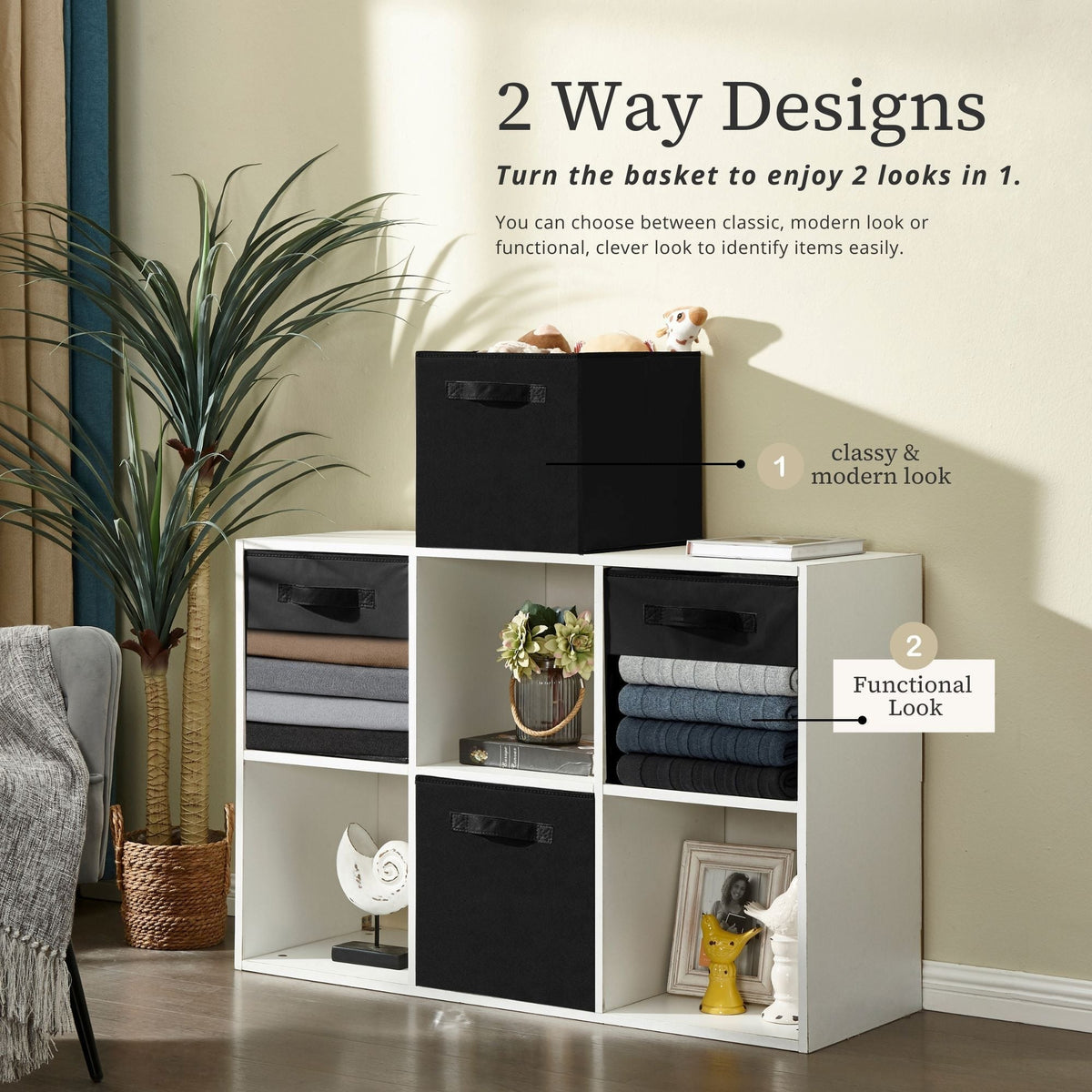 Collapsible Transparent Front Cube, 11-in, 6-pk, Beige B9U8 - product image 6
