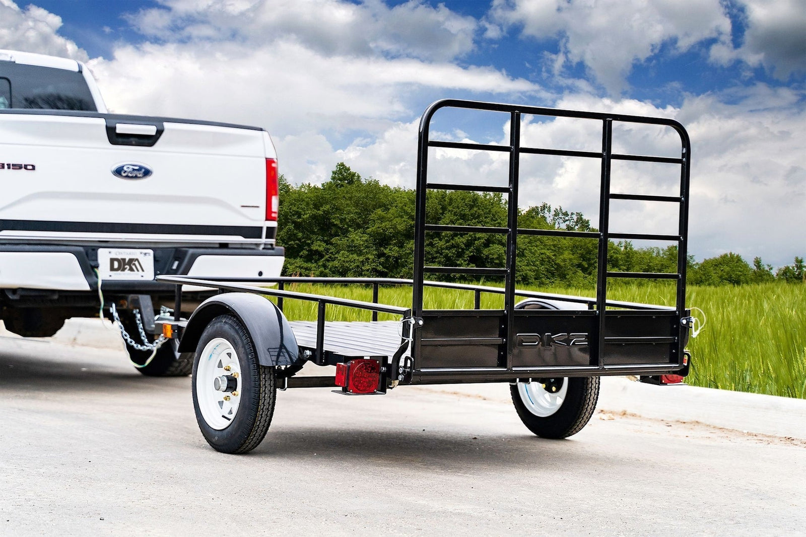 DK2 by Marlon 4x6-ft Single-Axle Black Open Rail Utility Trailer with Ramp Gate, 1314-lb Capacity E3J6 - product image 7