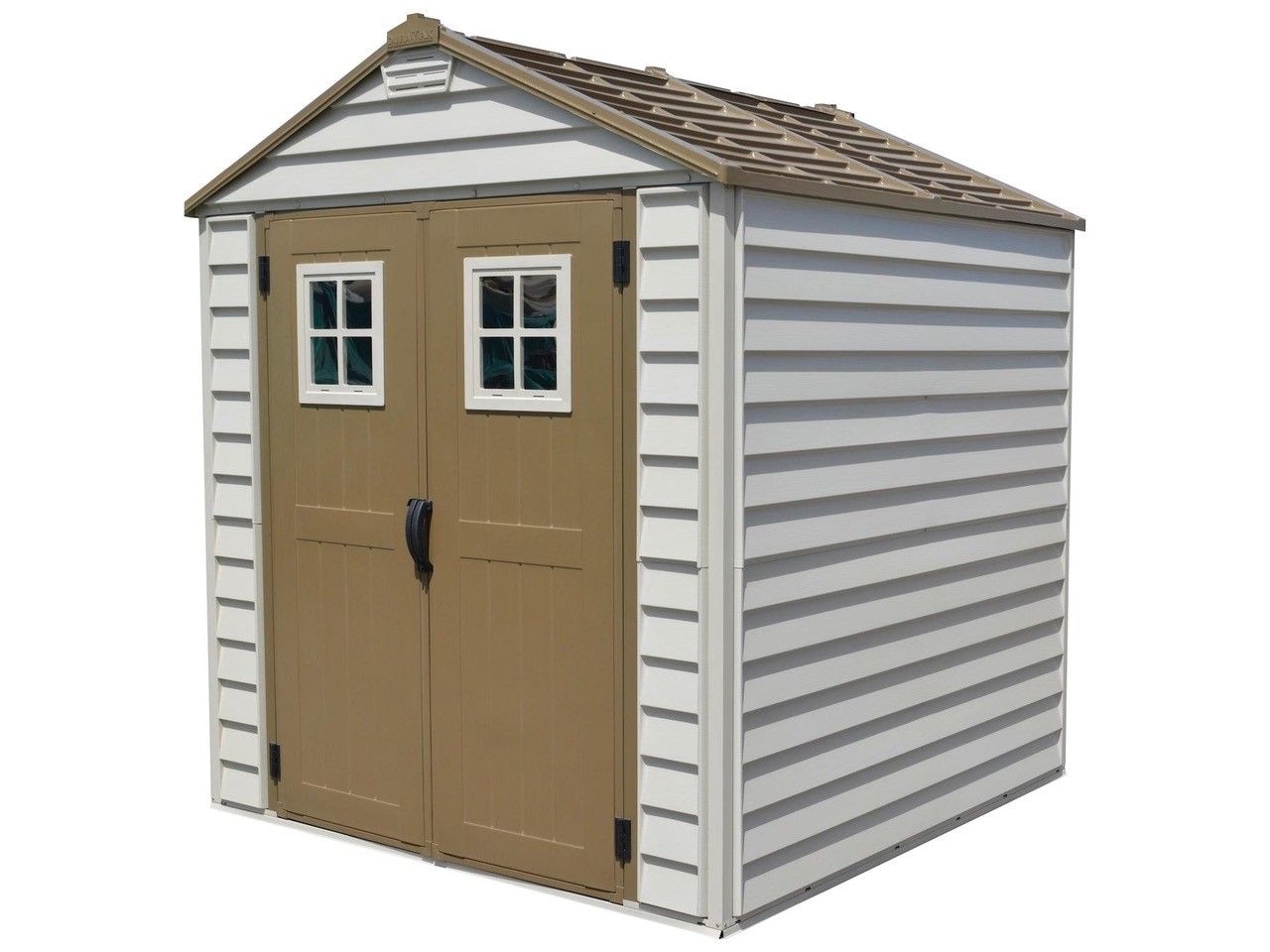 StoreMax Vinyl Garden Shed, Brown, 7-ft x 7-ft X1P5 - product image 1