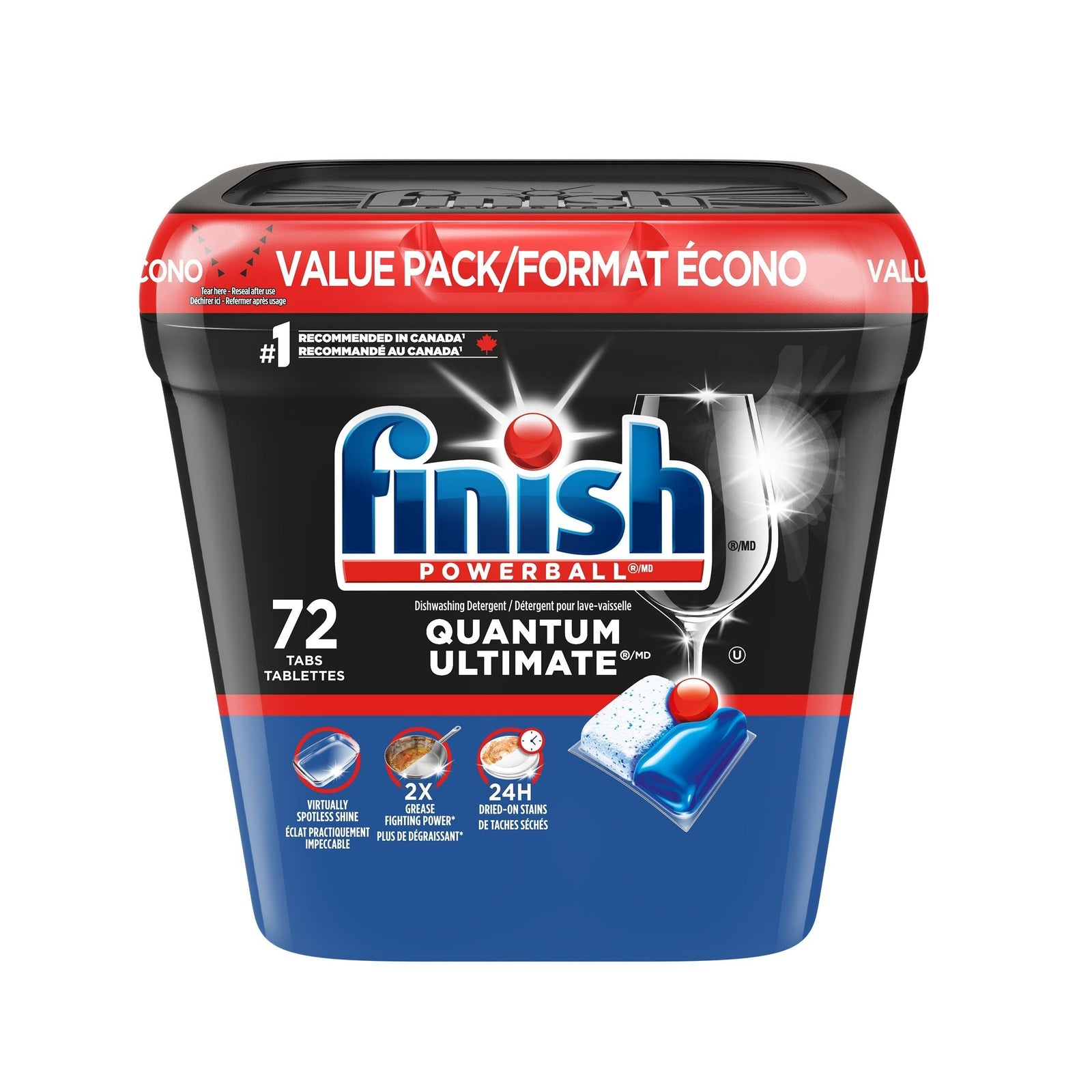 Quantum Ultimate Dishwasher Detergent Tabs, Fresh Scent, 72-pk U2F4 - product image 1