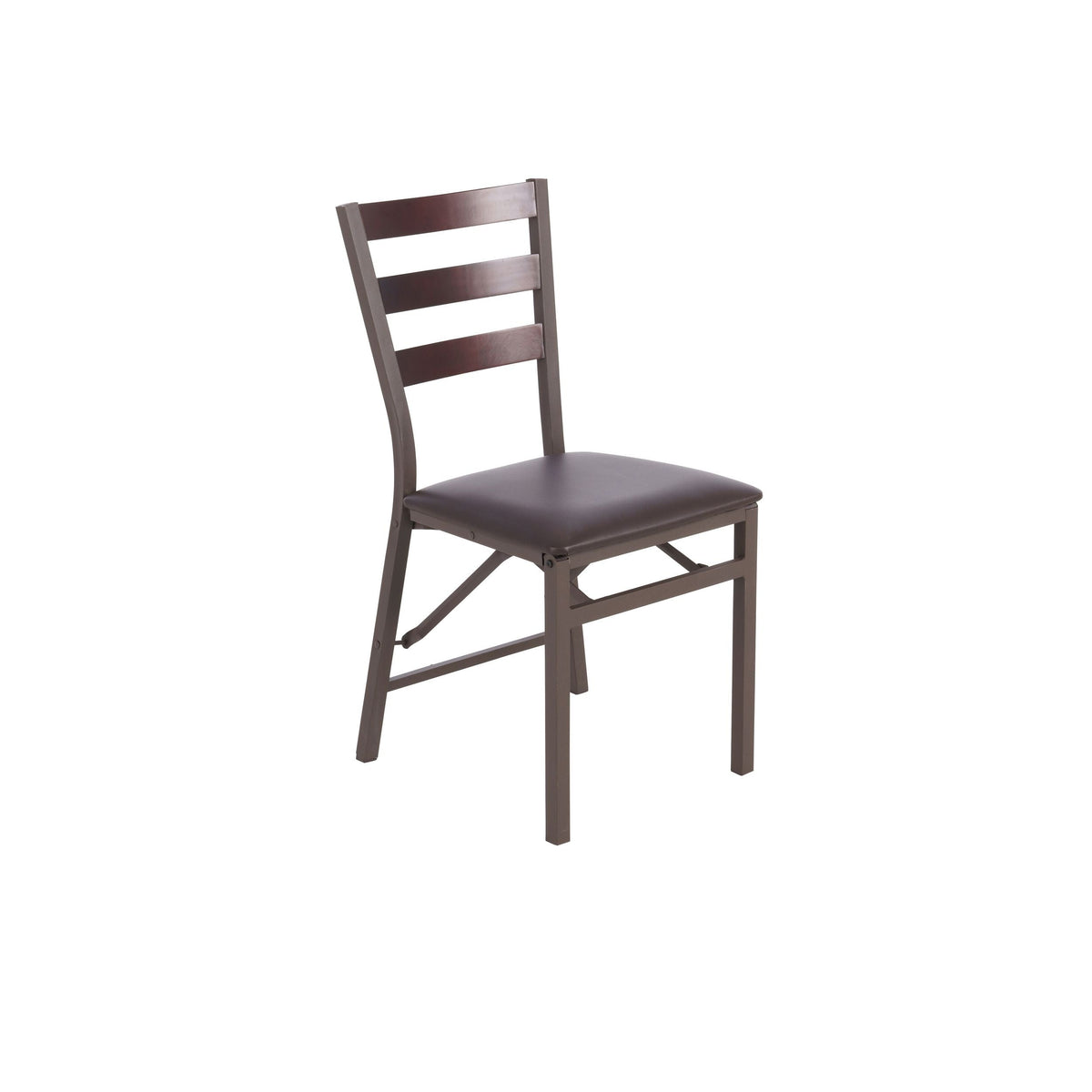 Black Microfibre Folding Ladder Chair, Brown C9Z9 - product image 1