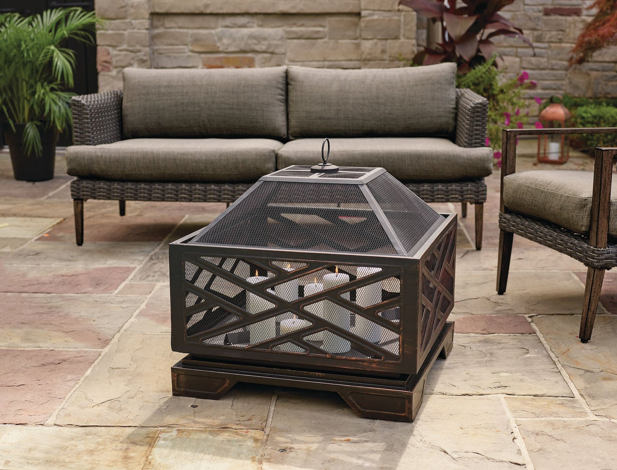 Lawrence Steel Outdoor Wood Burning Fire Pit with Fireplace Poker, 25 x 25 x 26-in C2I3 - product image 7