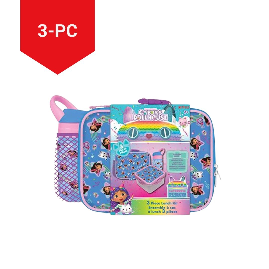 Dollhouse Kids' Insulated Soft Lunch Bag Set with Food Container, Blue, 3-pc G5I4 - product image 1