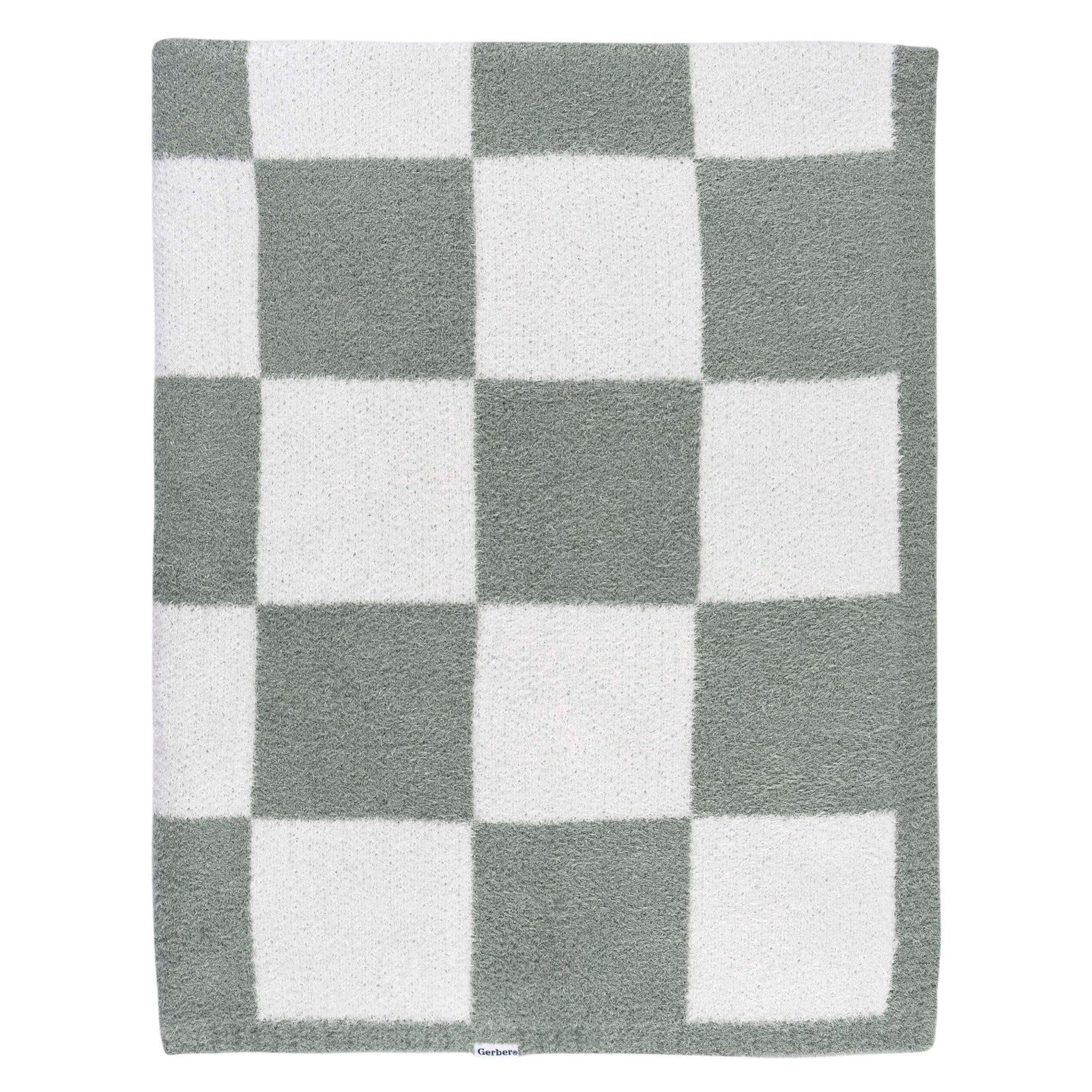 Childrenwear Green Checkered Silky Mink Baby Blanket P1J4 - product image 1