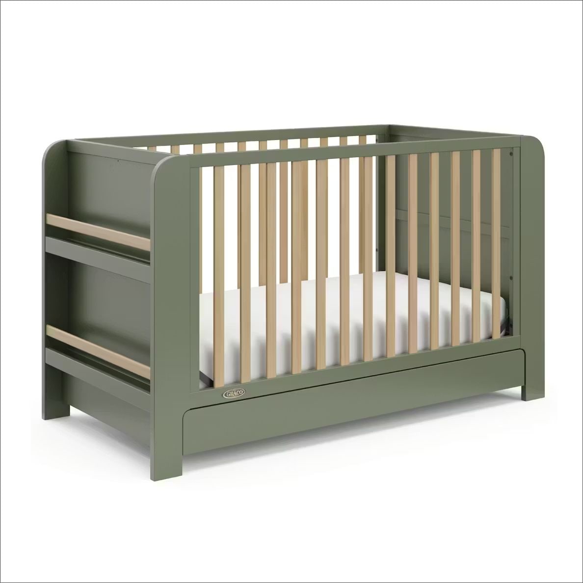 Read-with-Me 4-in-1 Crib with Drawer - Olive/Driftwood M3V8 - product image 1