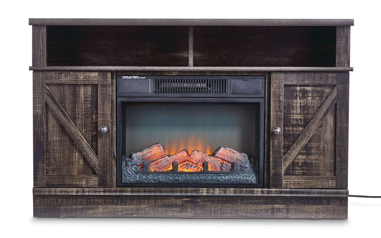 Media Electric Fireplace TV Stand, 44.5-in, 1500W, Brown Z7H8 - product image 1