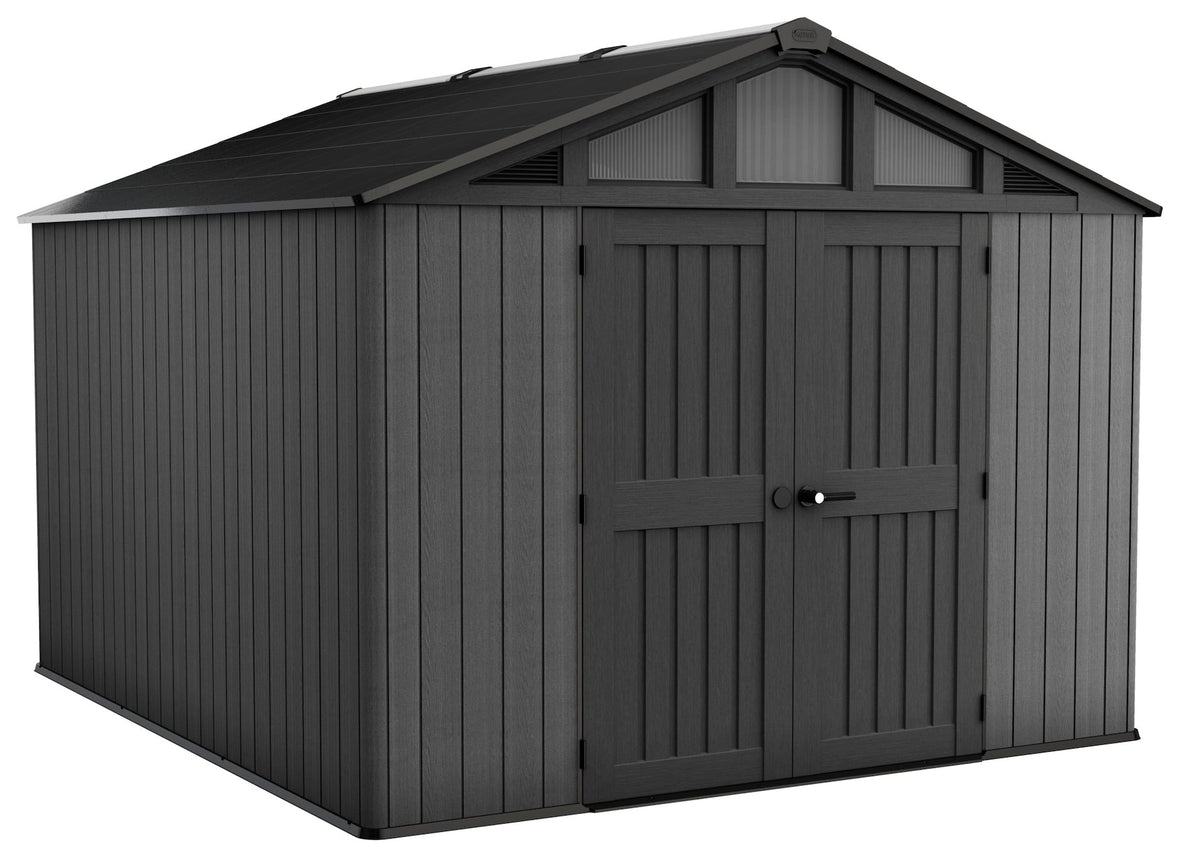 Apex Resin 2-Door Outdoor Storage Shed with Full Length Skylight, Grey, 10-ft x 11.5-ft Y8S8 - product image 1