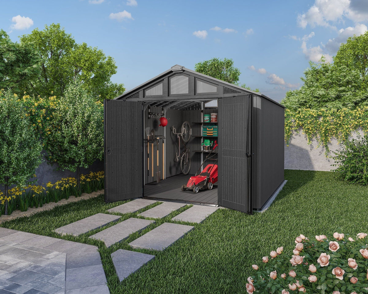 Apex Resin 2-Door Outdoor Storage Shed with Full Length Skylight, Grey, 10-ft x 11.5-ft Y8S8 - product image 8