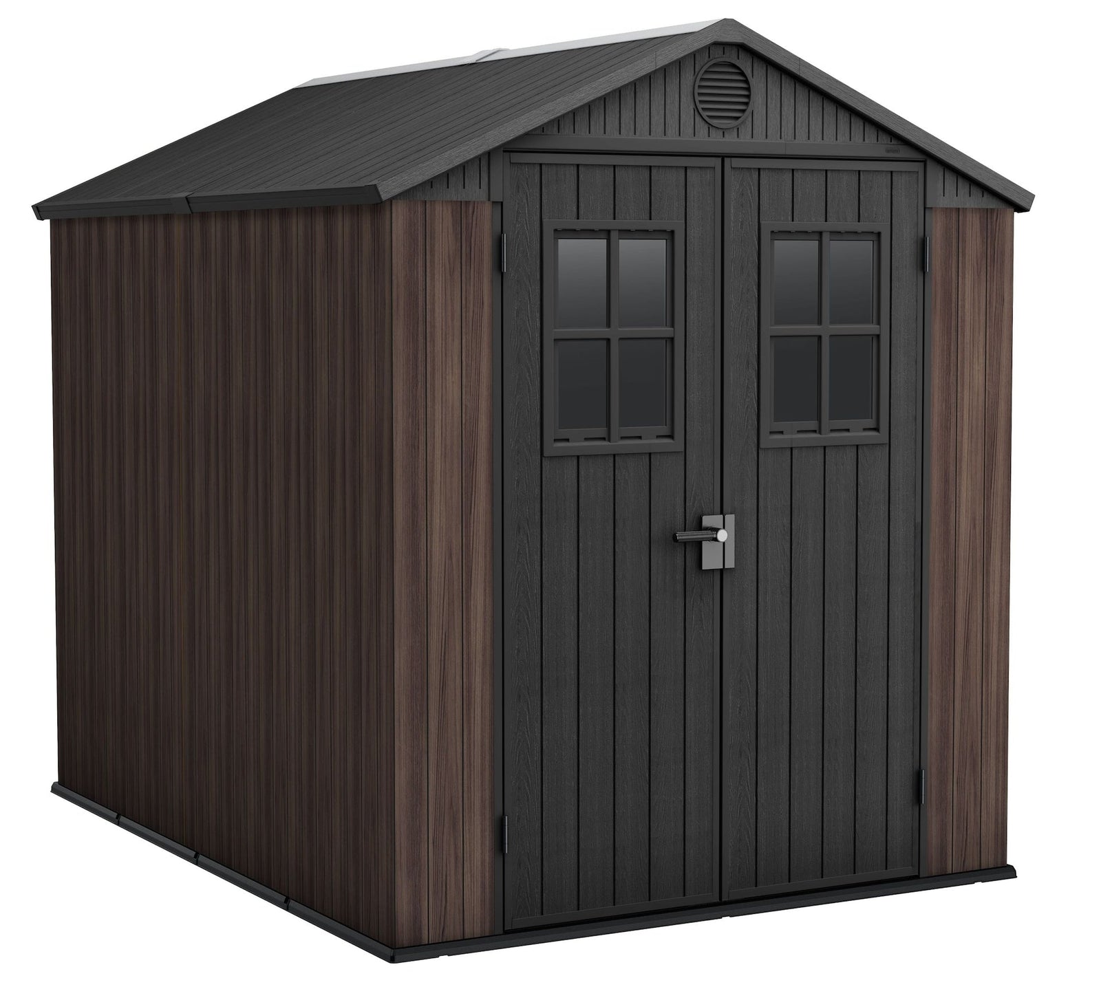 Darwin Resin Outdoor Storage Shed with DecoCoat, Brown, 6-ft x 8-ft X1Z4 - product image 1
