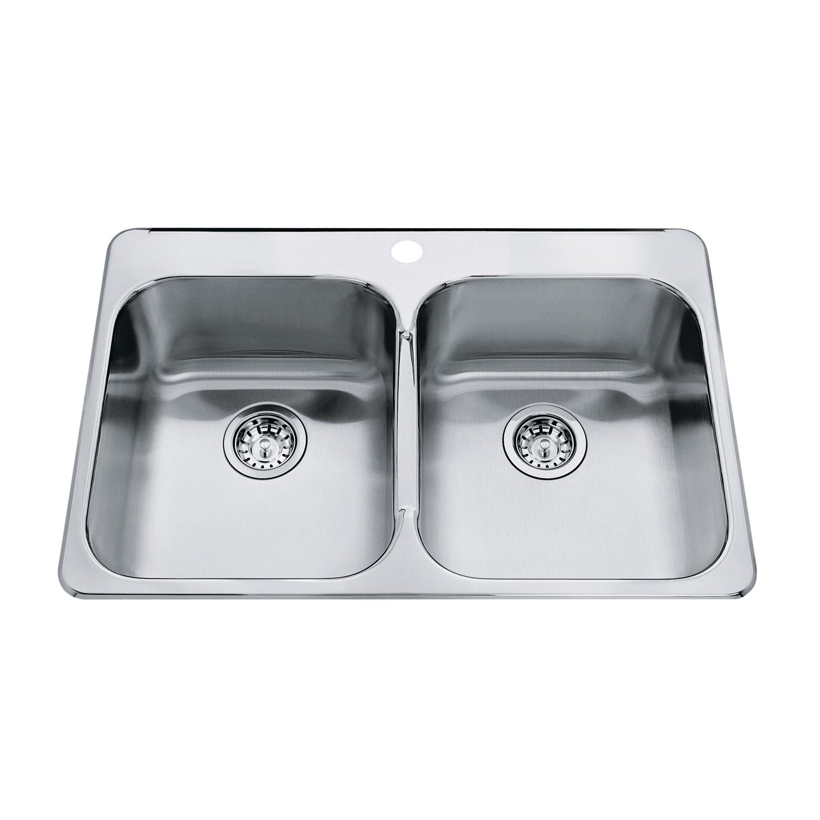 Steel Queen Top Mount Stainless Steel Double Bowl Kitchen Sink, 23x34x7-in W2N1 - product image 1