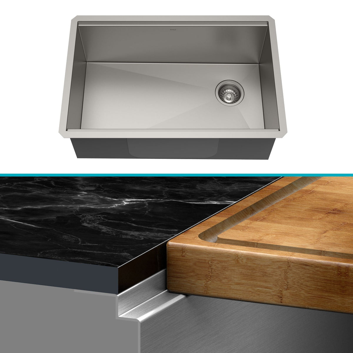 Kore Undermount Stainless Steel Single Bowl Kitchen Sink with Add-Ons, 27x19x11-in Q4Q1 - product image 3