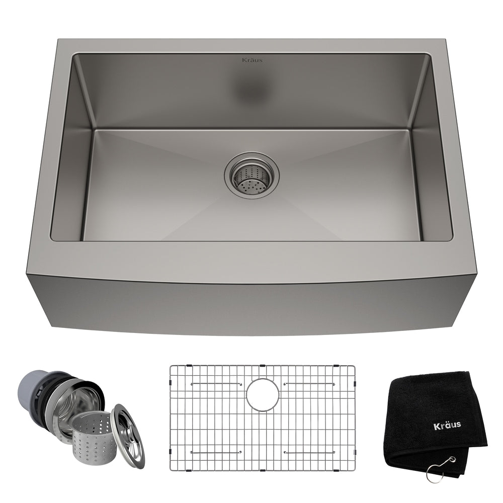 Standard PRO Apron Front Farmhouse Stainless Steel Single Bowl Kitchen Sink, 30x21x10-in C1Z0 - product image 1