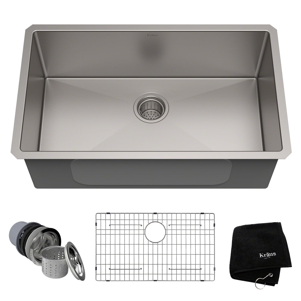 Standard PRO Undermount Stainless Steel Single Bowl Kitchen Sink, 30x18x10-in V6Y6 - product image 1