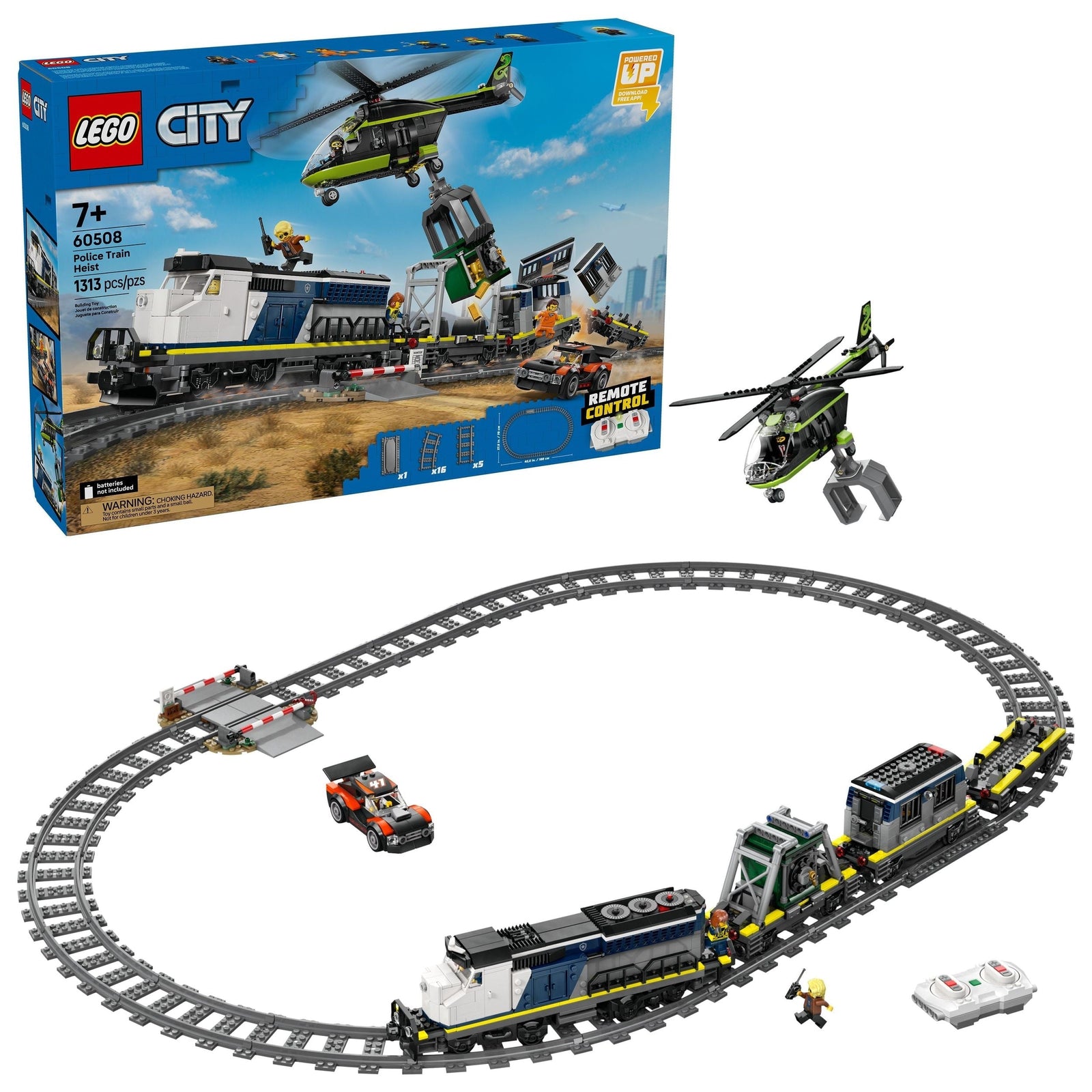 City Police Train Heist Building Toy Set - 60508, 1313-pc, Ages 7+ D7M8 - product image 1
