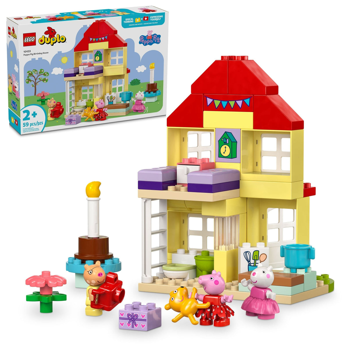 DUPLO Peppa Pig Birthday House Preschool Building Toy Set, 59-pc D7A3 - product image 1