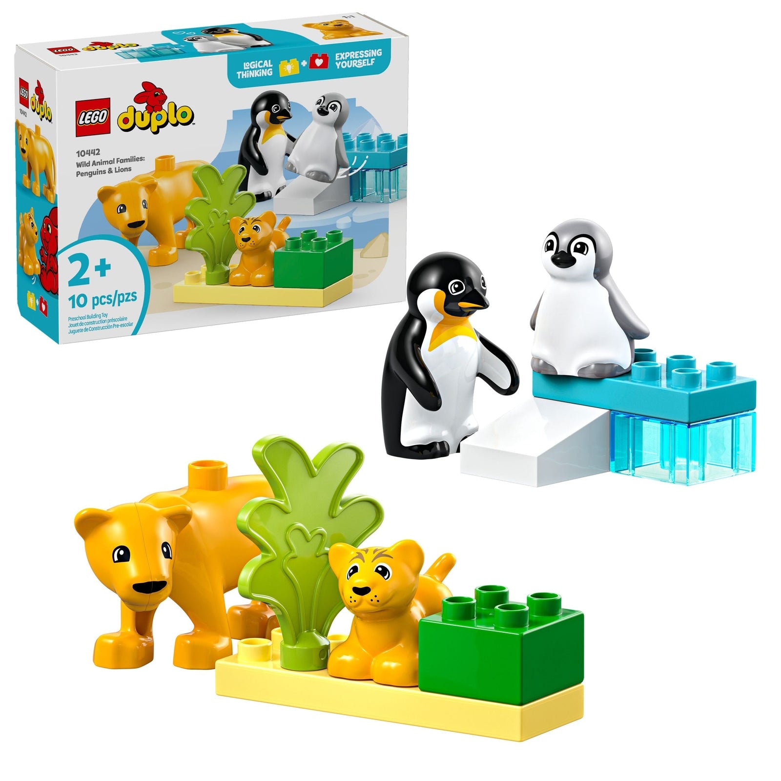 DUPLO Wild Animal Families: Penguins & Lions Toy Building Set - 10442, 10-pcs, Ages 2+ H5I3 - product image 1