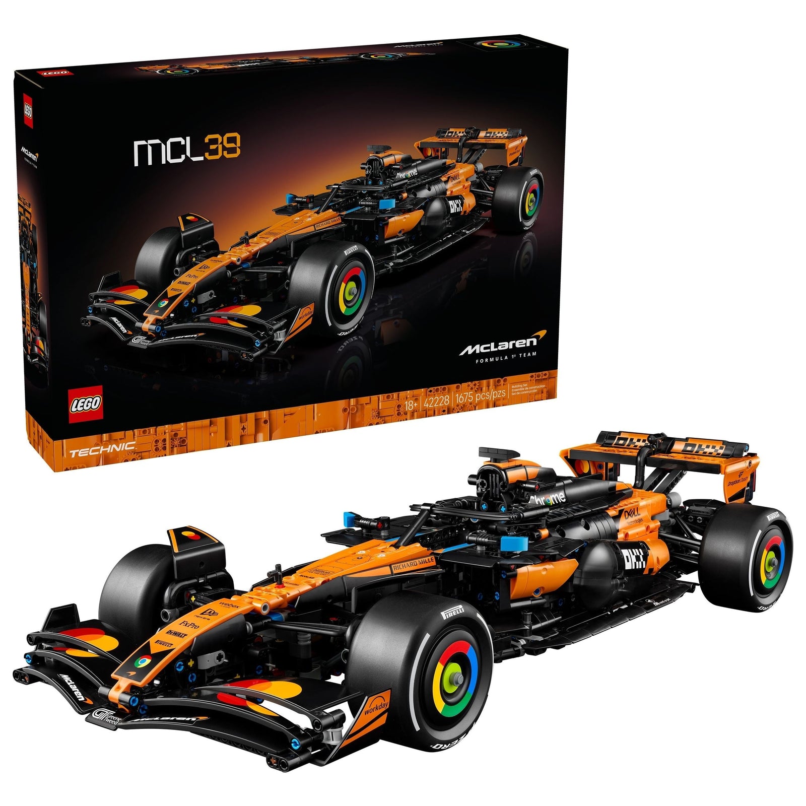 Technic McLaren MCL39 Formula 1 Car Building Set - 42228, 1675-pcs, Ages 18+ J9X4 - product image 1