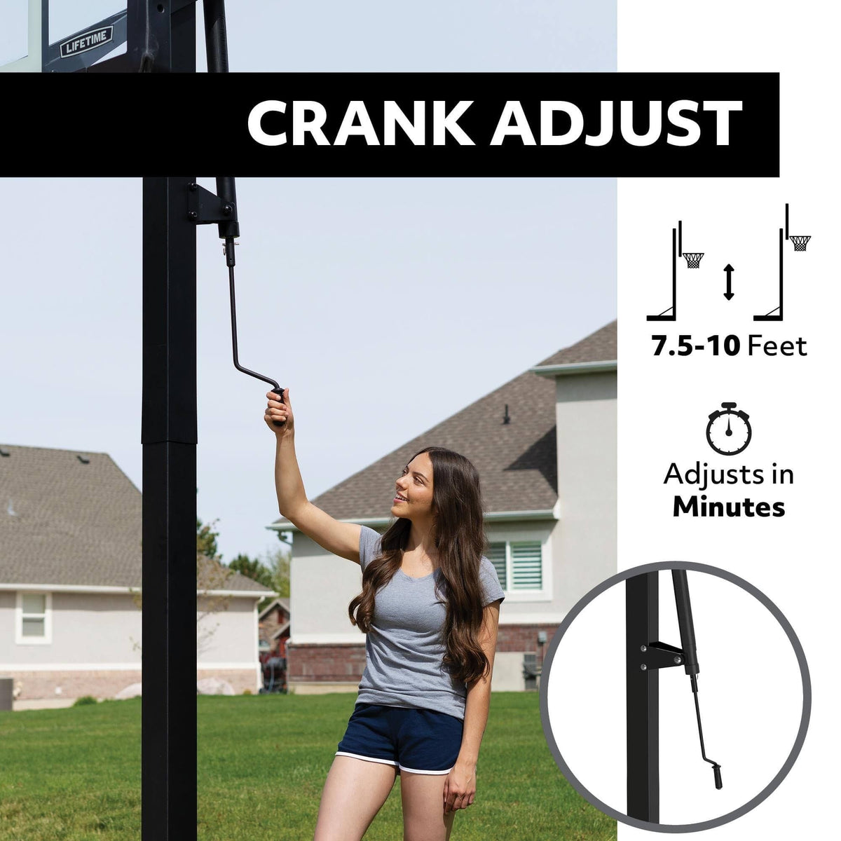 In-Ground Crank Adjust Bolt Down Outdoor Basketball Hoop, 50-in Y0T4 - product image 4