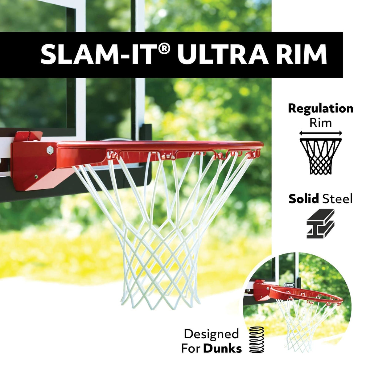 In-Ground Crank Adjust Bolt Down Outdoor Basketball Hoop, 50-in Y0T4 - product image 6