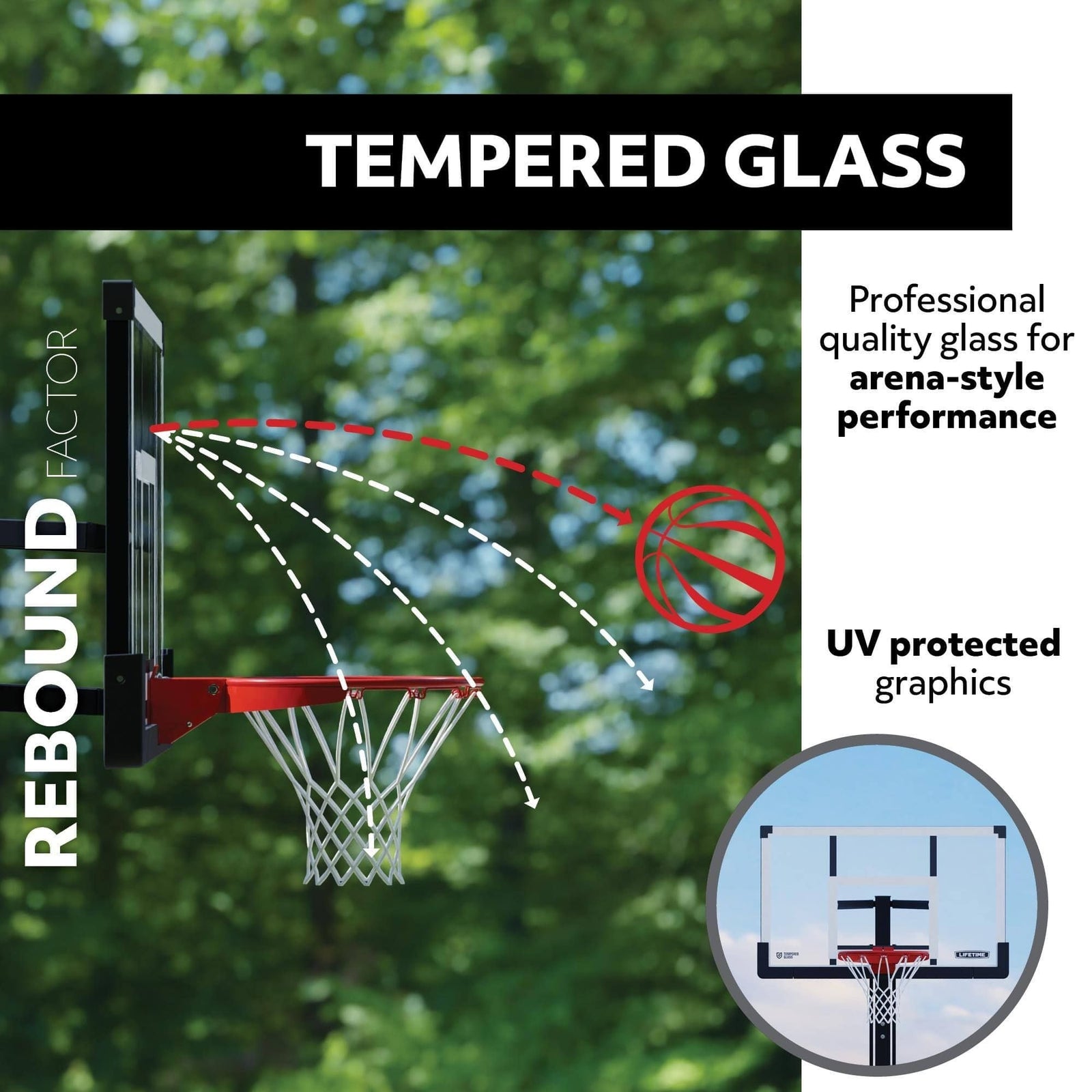 In-Ground Crank Adjust Bolt Down Outdoor Basketball Hoop, 50-in Y0T4 - product image 8
