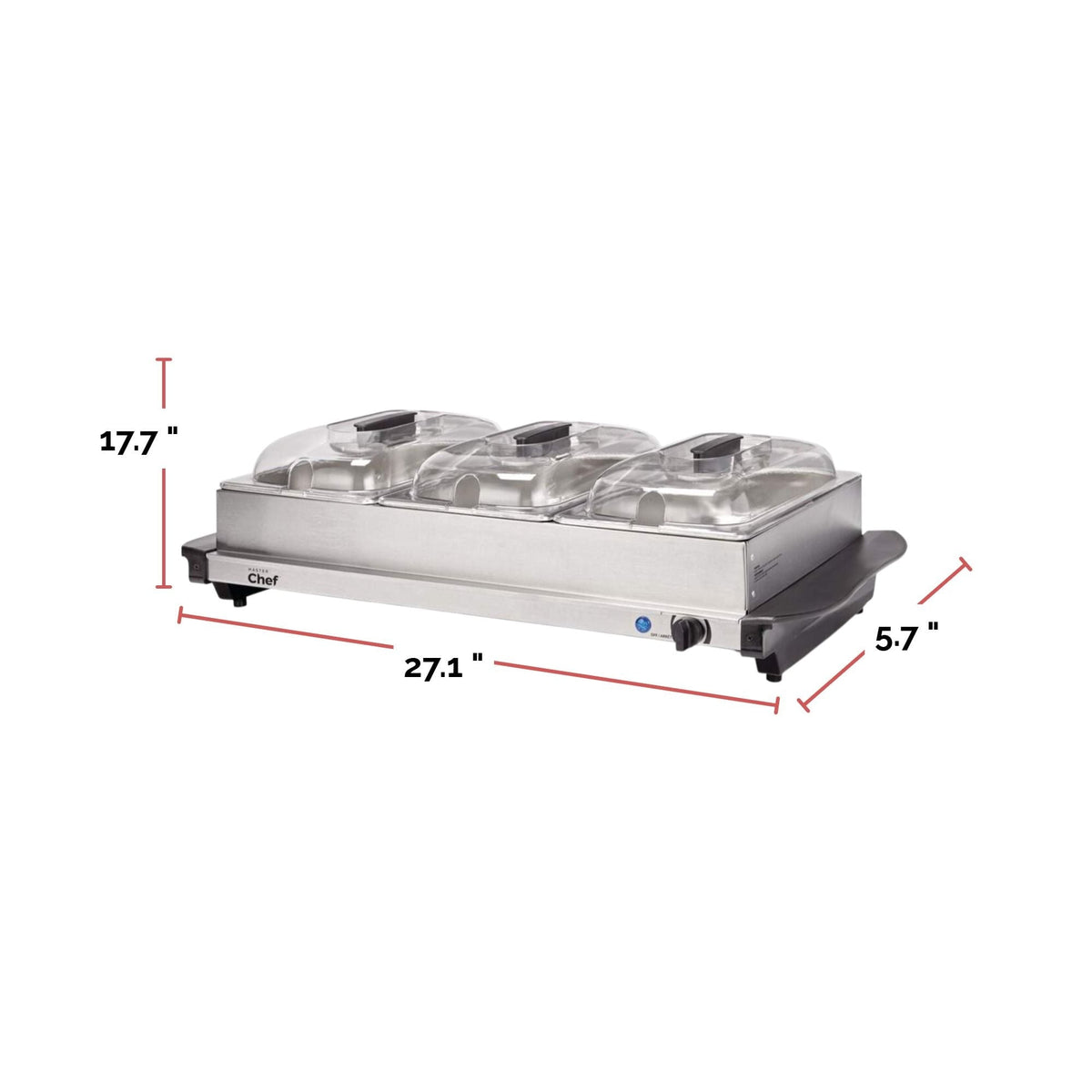 3-Tier Buffet Server/Food Warmer with Warming Tray, Stainless Steel, 300W N4H1 - product image 6