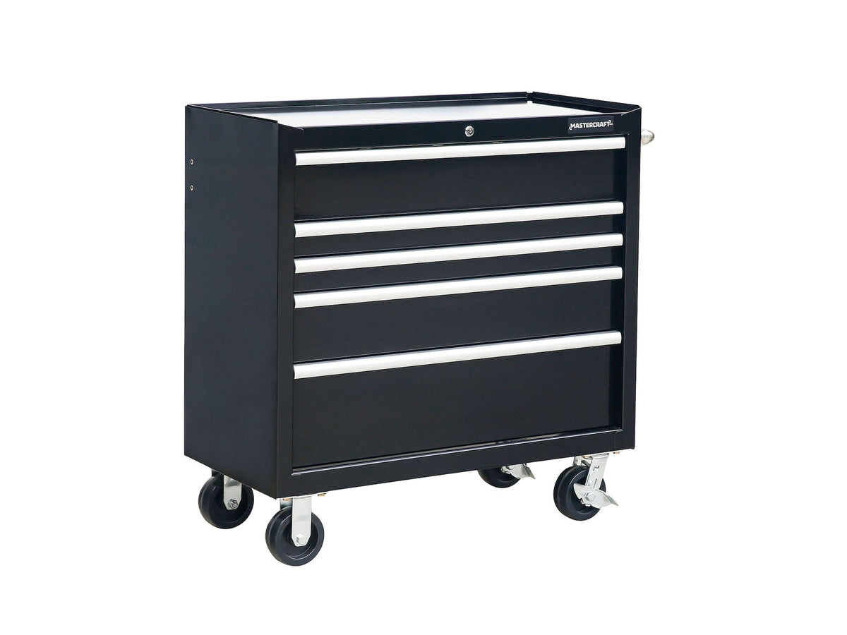 5-Drawer Powder-Coated Steel Tool Cabinet, Black, 36-in G4Q3 - product image 4