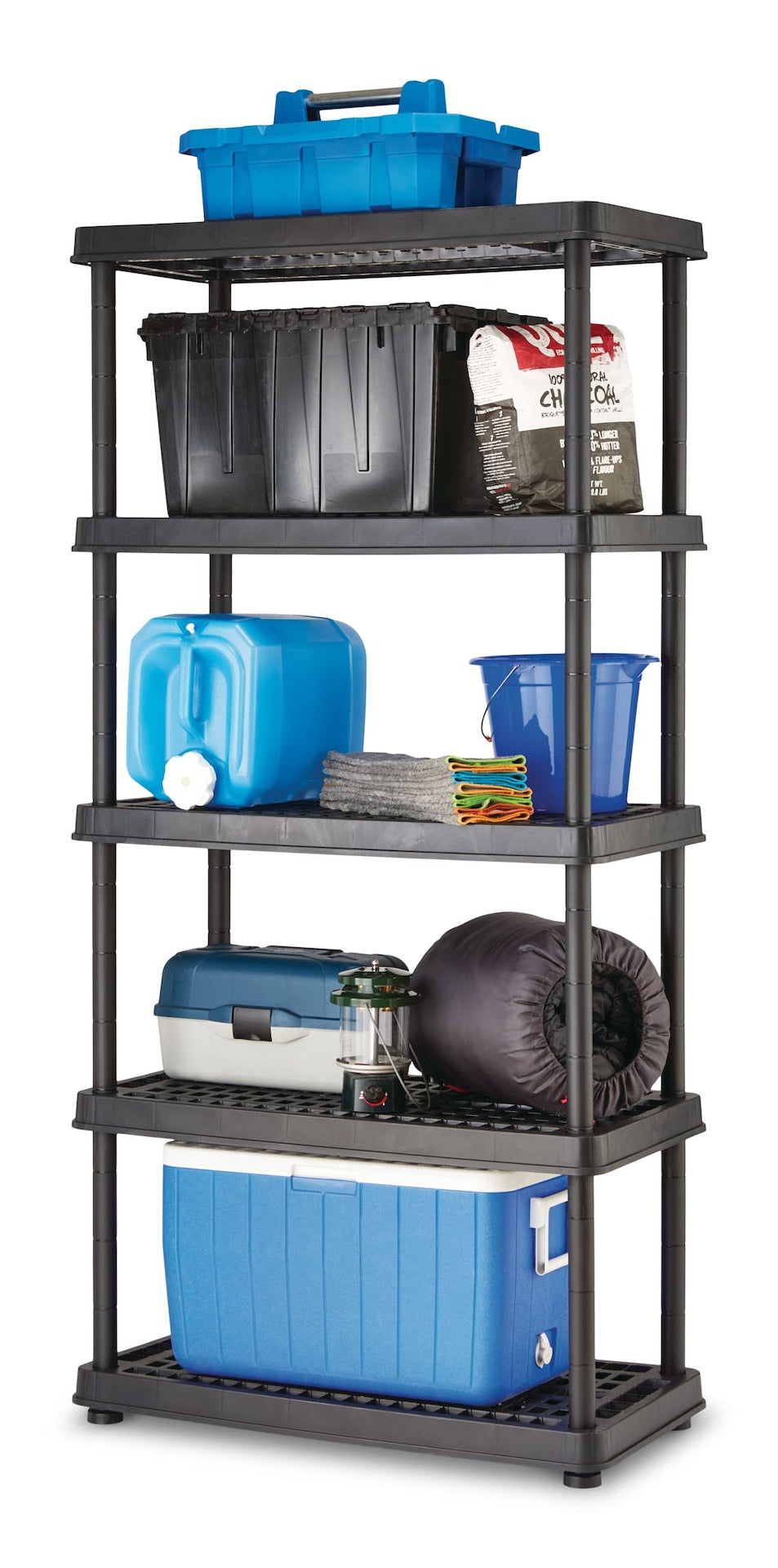Adjustable 5-Shelf Resin/Plastic Storage Rack/Shelving Unit, 36 x 18 x 72-in D3Y7 - product image 2
