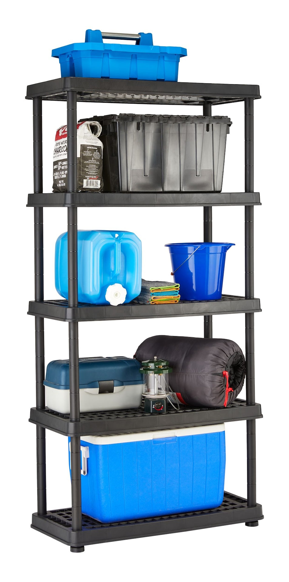 Adjustable 5-Shelf Resin/Plastic Storage Rack/Shelving Unit, 36 x 18 x 72-in D3Y7 - product image 6