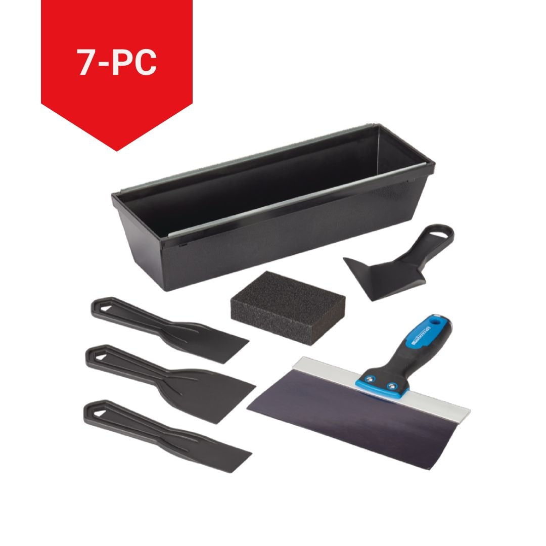 DIY Drywall Set with Mud Pan, Taping Knife, Corner Tool, Putty Knife & Sponge, 7-pc X9X6 - product image 2