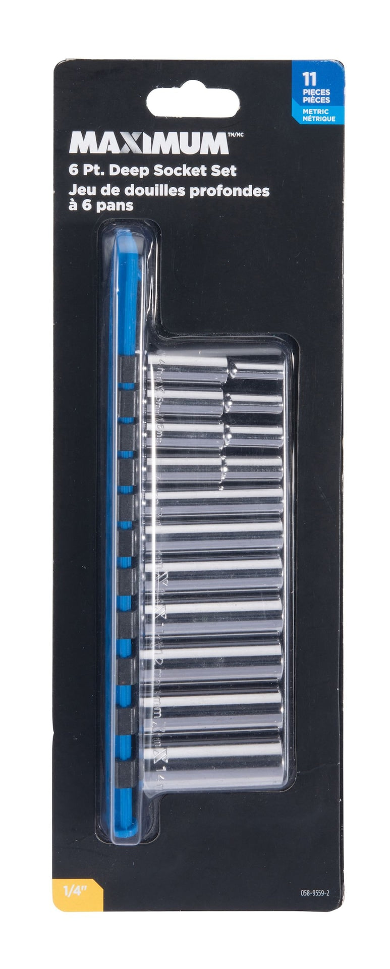 1/4-in Drive Deep Socket Set 11-pc, CRV, Nickel-Chrome Plating Q9F7 - product image 2