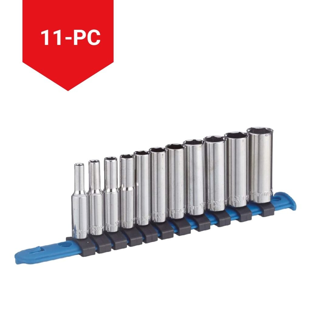 1/4-in Drive Deep Socket Set 11-pc, CRV, Nickel-Chrome Plating Q9F7 - product image 3
