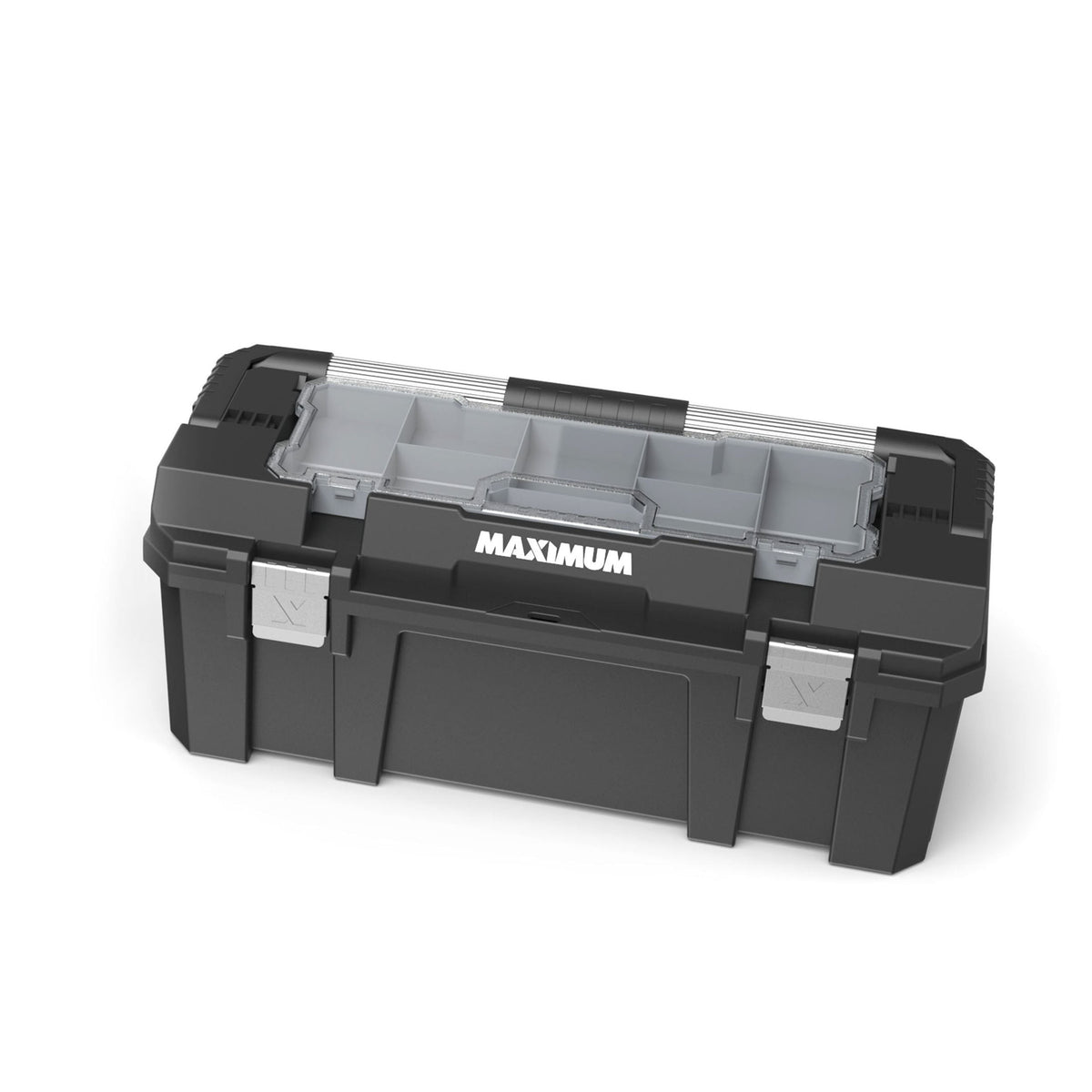Heavy-Duty Plastic Tool Box with Removable Tray & Organizer, 26-in, Black R6P2 - product image 3