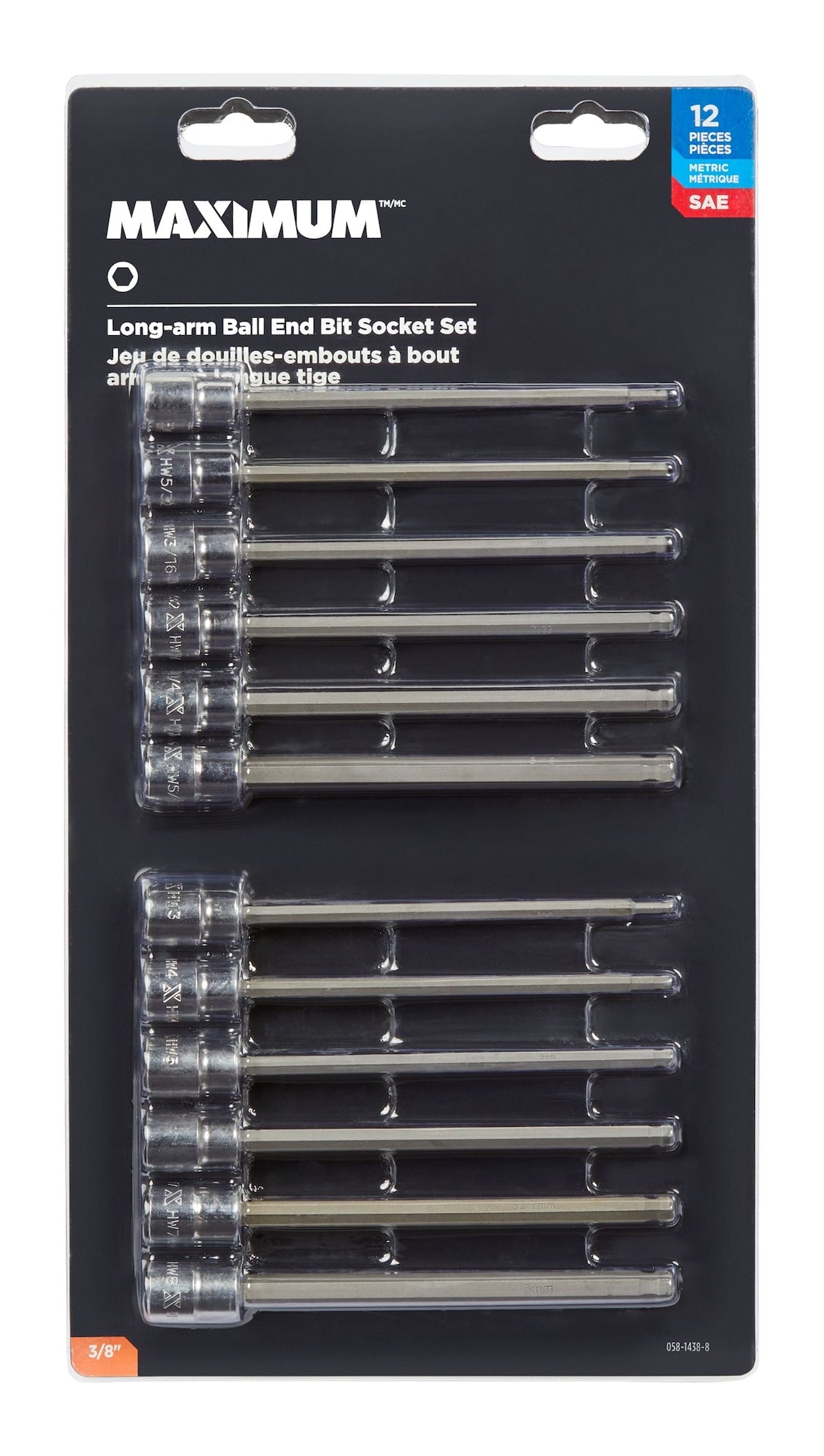 Long-Arm Ball End Bit Socket Set, 3/8-in, 12-pc K7A6 - product image 4