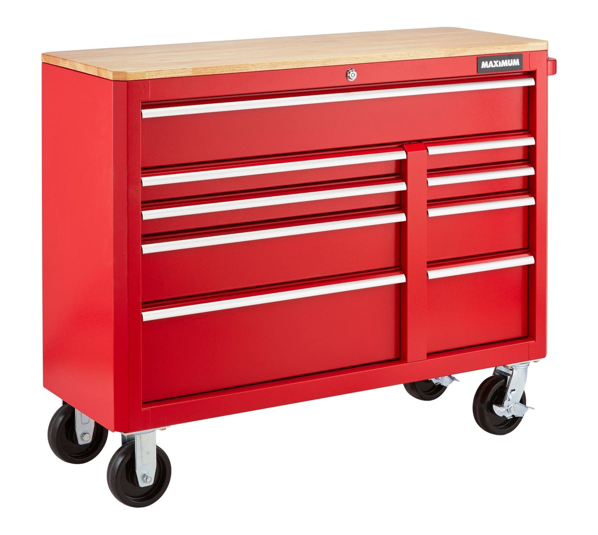 Tool Storage Cabinet, Built-In Power Bar with USB, 9-Drawer, 47-in, Red Q7A5 - product image 1